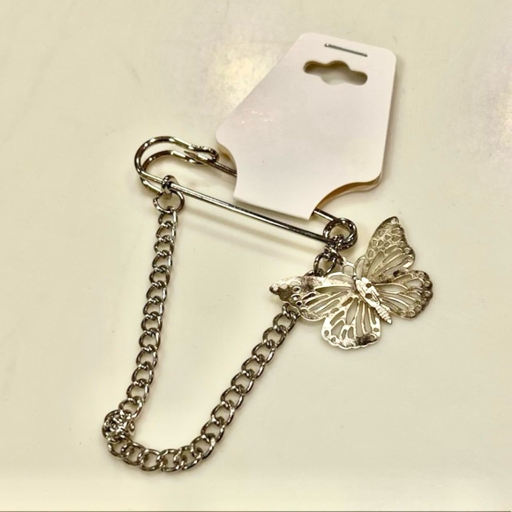 Butterfly chain brooch